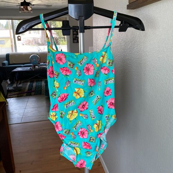 Vintage 80s 90s Coral Key Womens High Cut One Piece Swimsuit Bathing Suit 10 - Picture 1 of 6